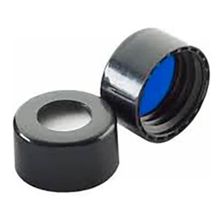 Cp Lab Safety. Wheaton ABC 9mm Black Open Top Screw Caps with Blue PTFE/Silicone Liner, Case of 1000 W225334A-0401